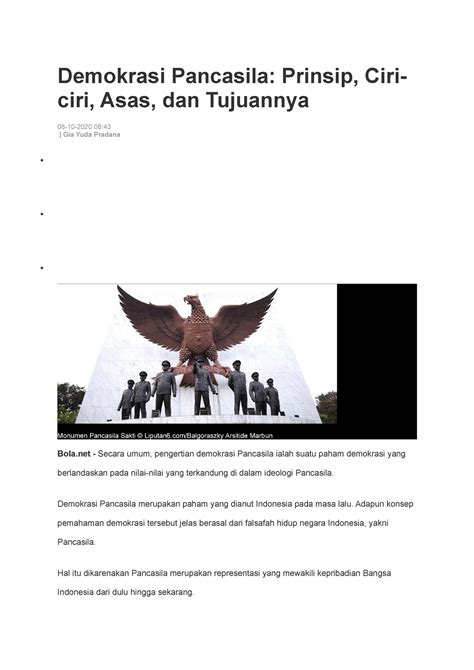 Demokrasi Pancasila Lecture Notes 1 Demokrasi Pancasila Prinsip