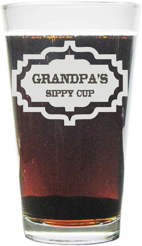Grandpas Sippy Cup 16oz Laser Engraved Pint Glassbeer