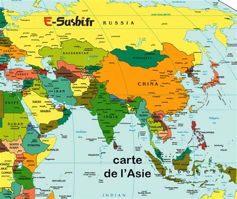Carte Asie Plan Géoraphique Arts Et Voyages