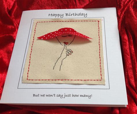 Unique Handmade Textile Birthday Card For Friend Husband Wife