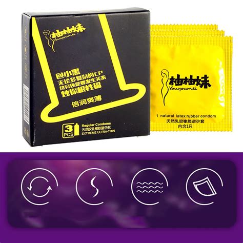 3pcs Box Premium Natural Latex Condoms Ultra Thin Lubricated Condom Penis Sleeve Male