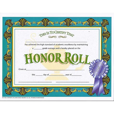 Honor Roll Certificates Awards And Incentives