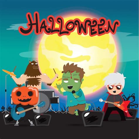 Premium Vector Halloween Rock Band
