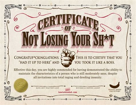 Certificate Templates Funny Fake Awards A Hilarious Way To Celebrate
