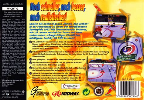 Wayne Gretzky S 3D Hockey 98 Cover Or Packaging Material MobyGames