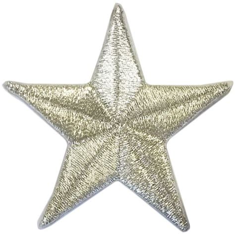 Silver Metallic Colour Star Iron On Patch Embroidery Sewing Diy 4