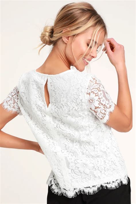 White Lace Top Idea With Keyhole Back Just Without The Scalloped Edges