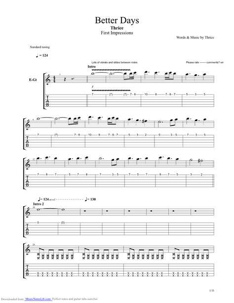 Better Days Guitar Pro Tab By Thrice