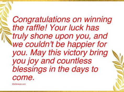 Congratulation Messages Wishes And Captions For Raffle Winner Wishbreeze