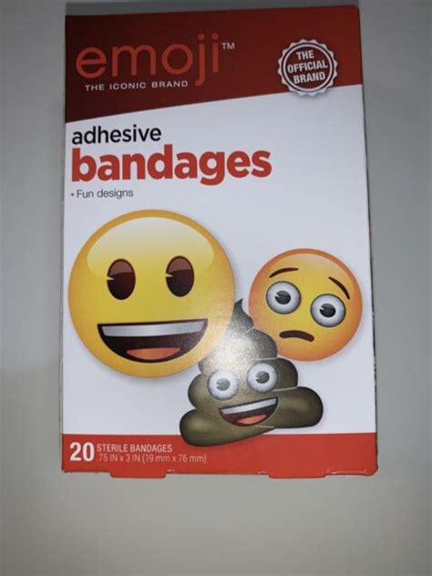 Emoji Adhesive Bandaidesbandages Assorted Strips Band Aids 20 Count