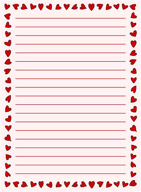 Printable Background Love Letter Template