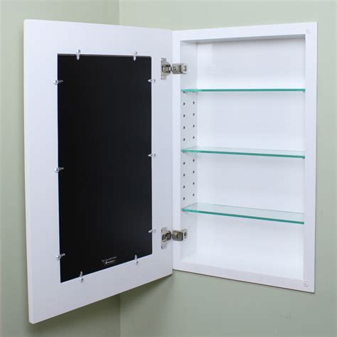 White Shaker Style Recessed Medicine Cabinet 14x24 Recessed In Wall