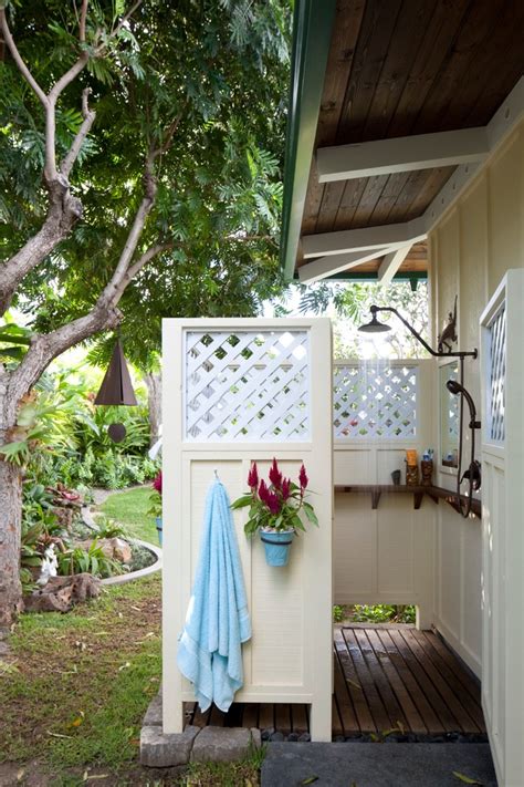 Outdoor Shower Tropical Patio Hawaii By Barker Kappelle