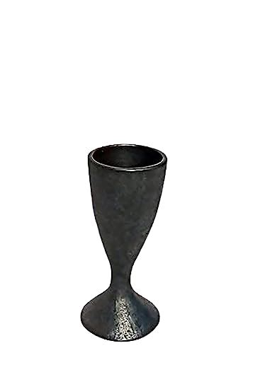 Deepa Enterprise Clay Stone And Cane Longpi Pottery Wine Glass Black