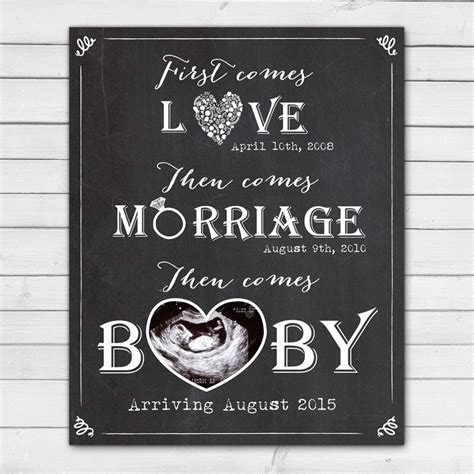Pregnancy Announcement Card Chalkboard Pregnancy Reveal Card First