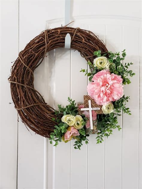 Blessed Cross Grapevine Wreath Easter Wreaths Grapevine Wreath Wreaths