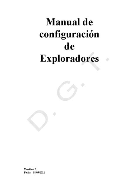 Manual De Configuracion De Exploradores Pdf Explorador De Internet
