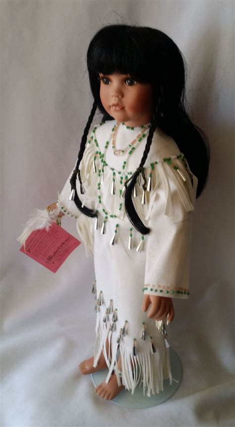 Native American Indian Porcelain Doll Vintage 16 Doll Created By