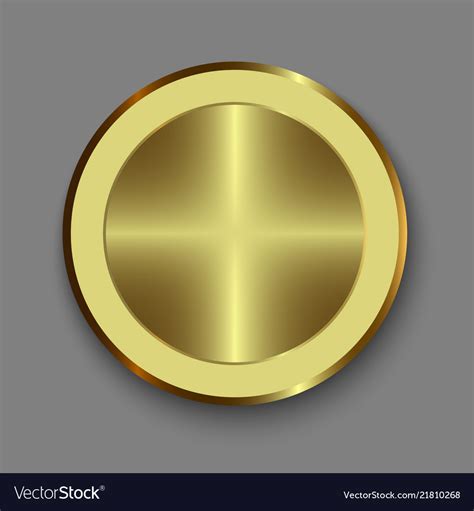 Realistic Gold Button Royalty Free Vector Image