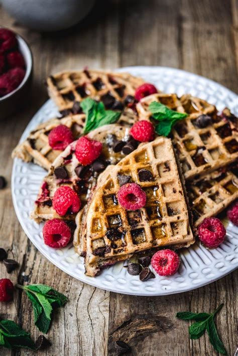 Raspberry Chocolate Chip Waffles Vegan Gluten Free Crowded Kitchen