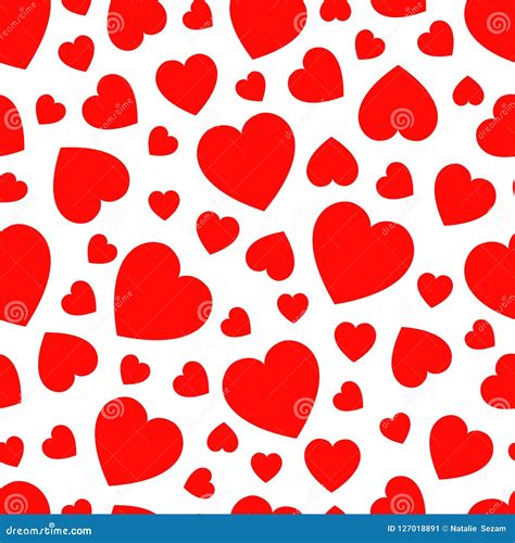 Valentine S Day Background Random Hearts Icons Vector Seamless Pattern