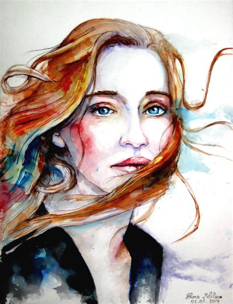 Eva By Alinamilitaru On Deviantart Watercolor Portrait Painting