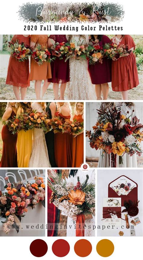 Top 6 Gorgeous Fall Wedding Color Palettes To Steal In 2020 Fall