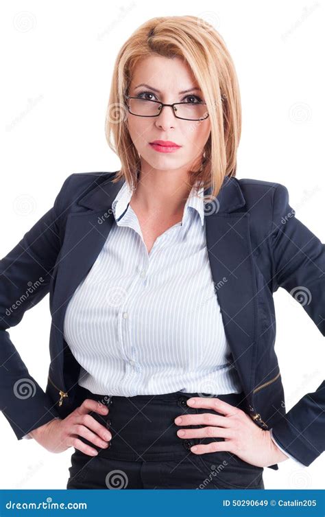 Blonde And Bossy Business Woman Stock Image Image Of Bossy Serious
