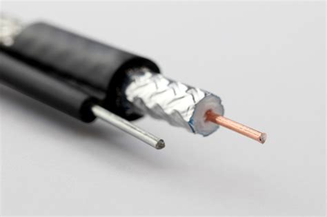 Outdoor Rg6 Quad Shield Coaxial Cable With Steel Messenger Cm Rated Pvc