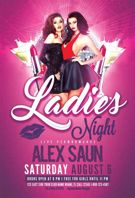 Ladies Night Club Party Flyer Template For Club And Party Events