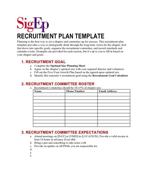 Recruitment Plan Template