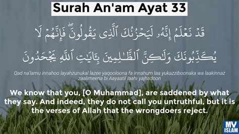 Surah Al Anam Ayat 33 633 Quran With Tafsir My Islam