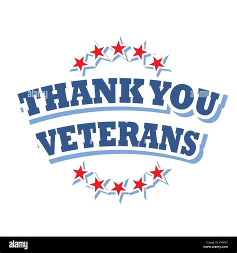 Thank You Veterans Logo Isolated On White Background Stock Vector Image