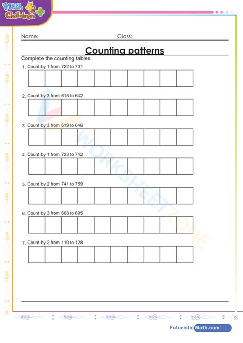 Counting Patterns Worksheet Zone