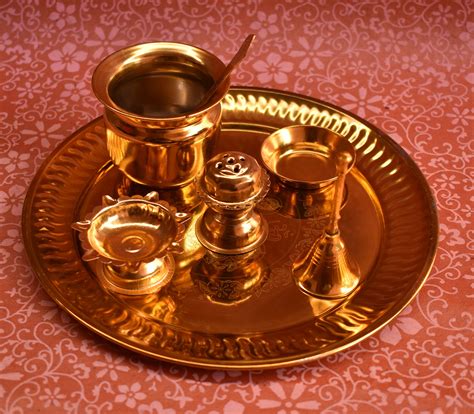 Buy Karauli Collection Pooja Thali Set With Diya Karwachauth Puja Thali