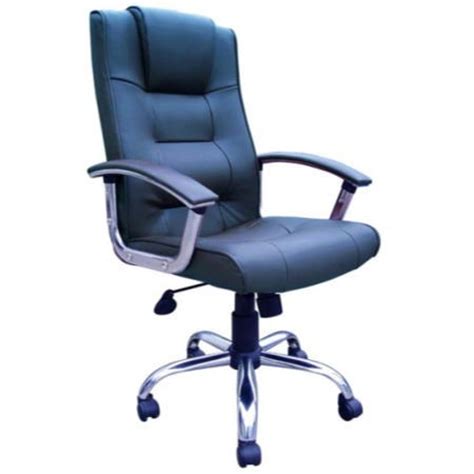 Computer and desk chair is a smart addition to any office space black bonded leather cushioned seat is easy to clean with a damp cloth we also offer leather chairs in a variety of aesthetic styles and colors, allowing you to make. Eliza Tinsley Kirk Chrome and Blue Leather Executive Chair ...