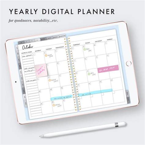 Vertical digital planner for ipad planning in goodnotes, notability or noteshelf. Dieser Kalender ist entwickelt, um mit jedem PDF ...