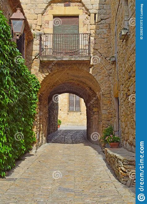 Peratallada Medieval Town Gerona Stock Photo Image Of Portal Houses