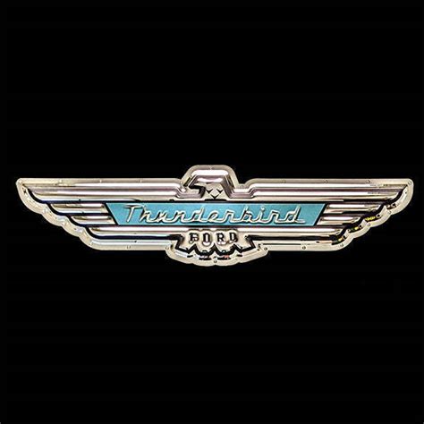 Ford Thunderbird Emblem Metal Sign 7x 34 Goodspeed Usa
