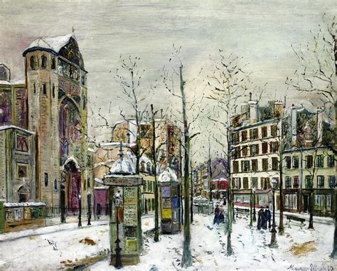 The Squre Abbesses In The Snow Maurice Utrillo
