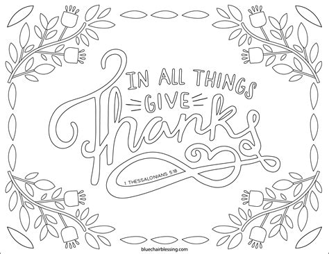 Thanksgiving Blessings Pages Coloring Pages