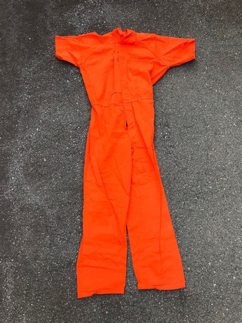 Inmate Jail Prisoner Convict Costume Prison Orange Jumpsuit Many Sizes Ebay