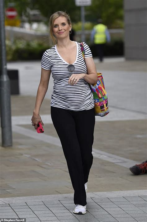 Pregnant Rachel Riley Showcases Her Growing Baby Bump In A Striped T