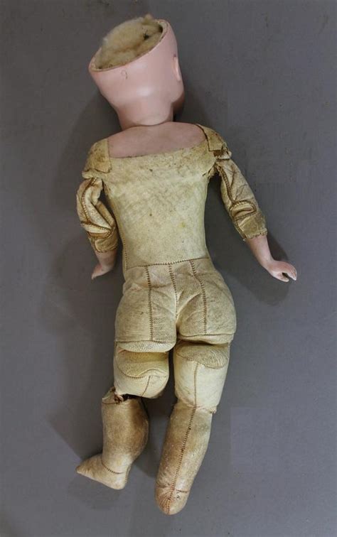 Antique 19thc German Kestner No 9 French Bisque Head Doll Kid Leather