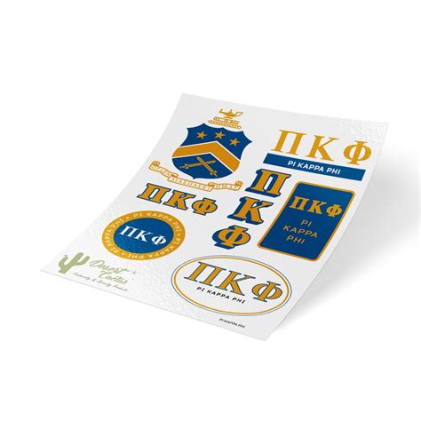 Pi Kappa Phi Fraternity Traditional Crest And Letter Sticker Decal