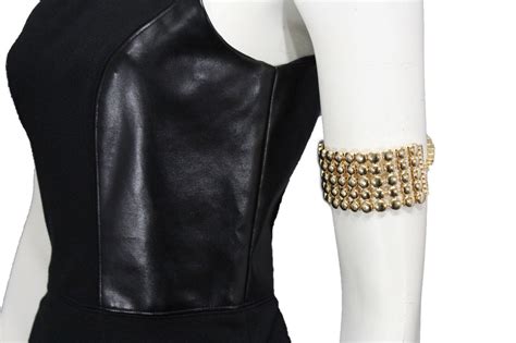 Gold Metal Multi Balls High Upper Arm Cuff Bracelet Long Elastic Wide Band Women Accessories