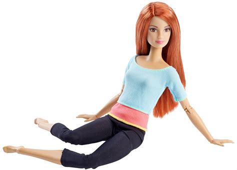 Barbie Made To Move Posable Doll In Pastel Blue Color Blocked Top And Yoga Leggings Flexible