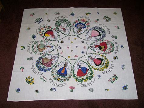 Vintage Sweden Swedish Cotton Tablecloth With Provinces Etsy