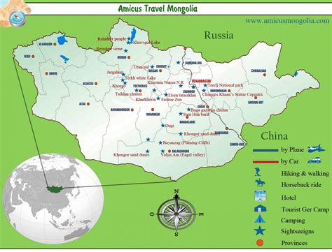 Mongolia Travel Map Mongolia Tourist Map Mongolia Highlights