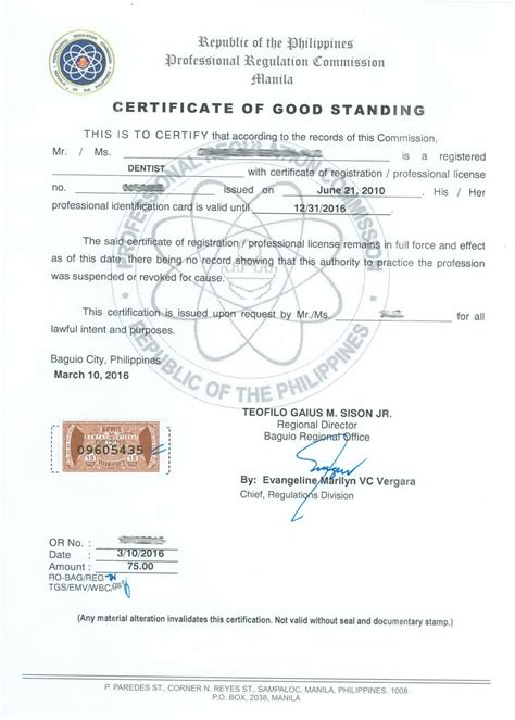 Certificate Of Good Standing Prc Sample Vrogue